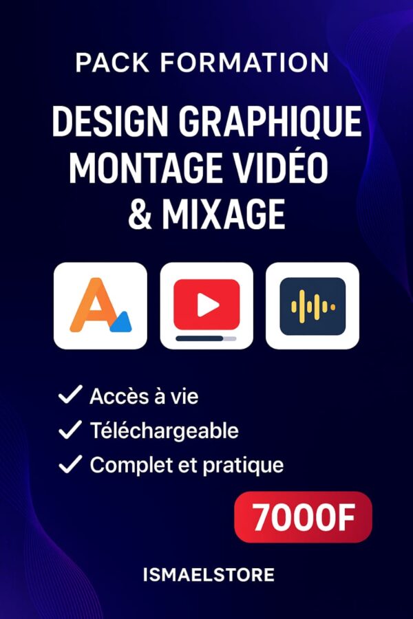 +60 Formations en  Design Graphique, Montage Vidéo et Mixage audio